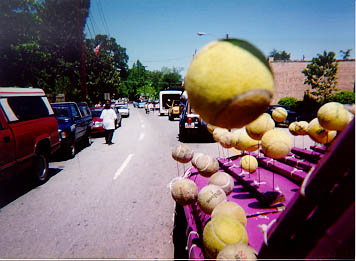 tennis balls and drums